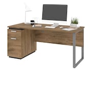 BESTAR Aquarius Computer Desk, Rustic Brown/Graphite 114400-000009